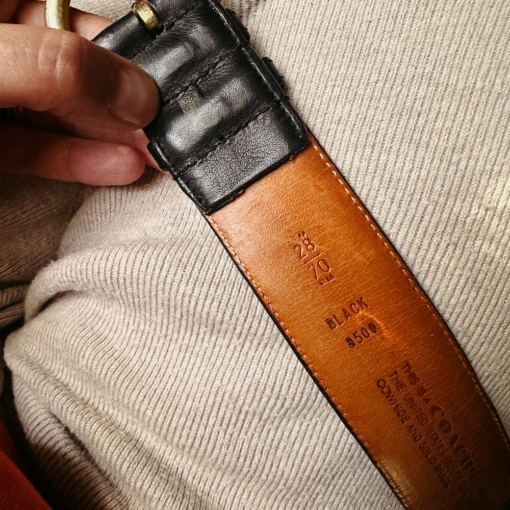 Vintage Coach Black Leather Belt